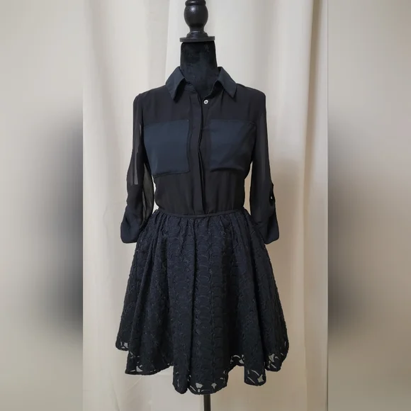Sam Edelman | Dresses | Sam Edelman 2 Tone Black Dress With Flaired Skirt | Poshmark Sam Edelman | Dresses | Sam Edelman 2 Tone Black Dress With Flaired Skirt | Poshmark